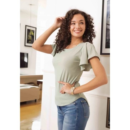 Glo Story women's blouse, green WPO 4440-4