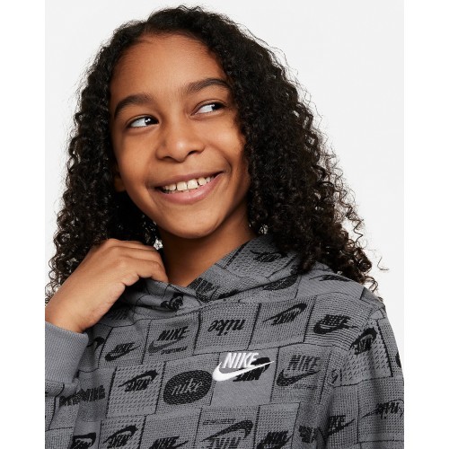 Nike Sweatshirt for Teens K NSW Club FT Hdy AOP Grey FN8741 084