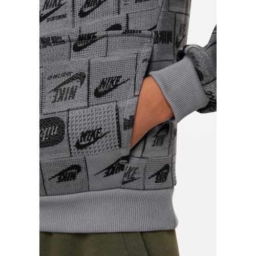 Nike Sweatshirt for Teens K NSW Club FT Hdy AOP Grey FN8741 084