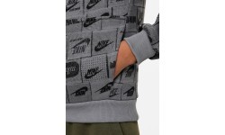 Nike толстовка для подростков K NSW Club FT Hdy AOP серая FN8741 084