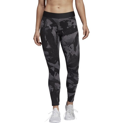Легинсы женские Adidas W E AOP чёрно-серые DP2365
