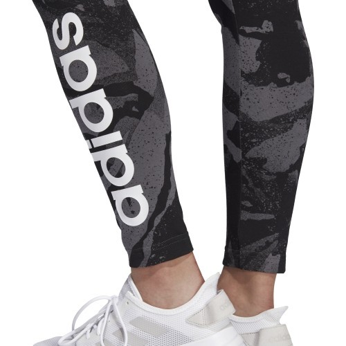 Легинсы женские Adidas W E AOP чёрно-серые DP2365