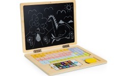 Развивающий магнитный ноутбук с буквами и цифрами Eco Toys, синий