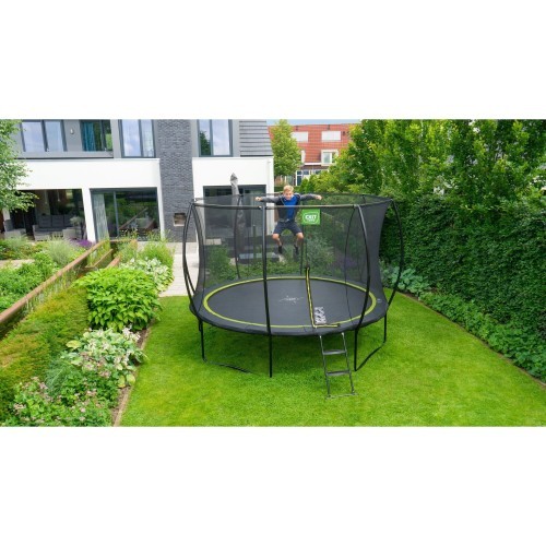 EXIT Silhouette trampoline ø366cm - black Outdoor Round Coil spring Above ground trampoline