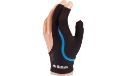 Двусторонняя бильярдная перчатка Buffalo, чёрная/синяя, размер XL