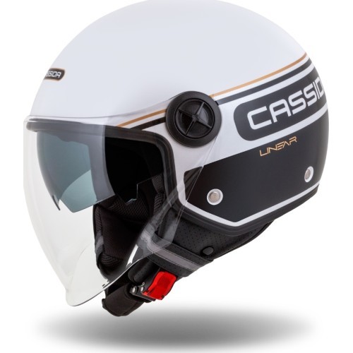 Мотоциклетный шлем Cassida Handy Plus Linear Pearl White/Black/Gold