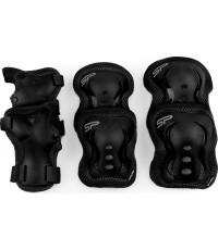 A set of black children's/youth pads (for knees, wrists and elbows) Spokey SHIELD