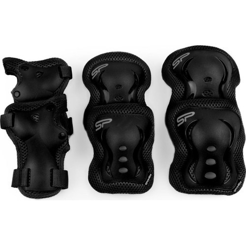 A set of black children's/youth pads (for knees, wrists and elbows) Spokey SHIELD