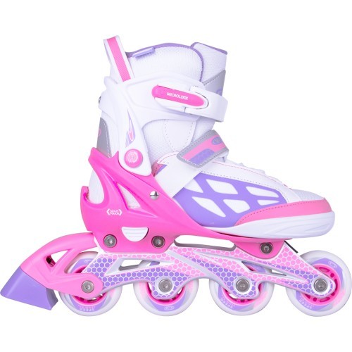 Worker Nubila adjustable roller skates with light-up wheels - Pink-Purple-White