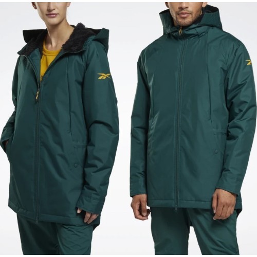 Куртка унисекс Reebok OW Urban Fleece Parka зелёная HI0919