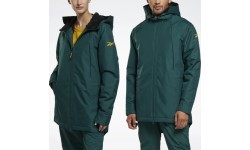 Куртка унисекс Reebok OW Urban Fleece Parka зелёная HI0919