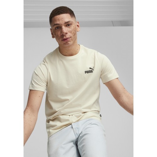 Puma Ess Small Logo Tee Men's T-Shirt Beige 586669 88