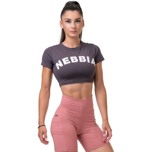 Moteriški marškinėliai trumpomis rankovėmis Nebbia Sporty Hero 584 - Marron