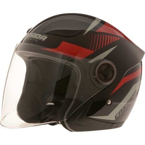 Открытый мотоциклетный шлем Cassida Reflex - Black-Red