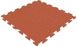 Резиновая плитка Rubber Tile Base Premium - Puzzle, красная