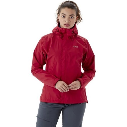 Women's Rain Jacket Rab Downpour Eco Jacket - Raudona