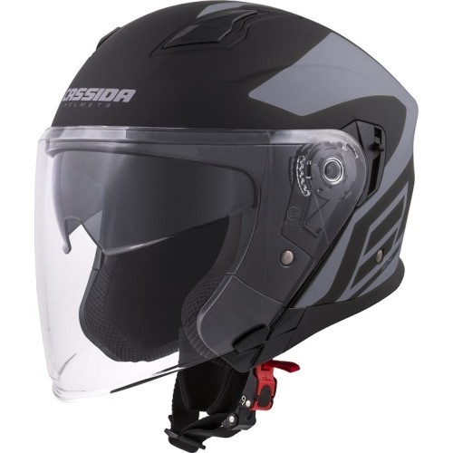 Мотоциклетный шлем Cassida Jet Tech Corso - Black Matte/Grey