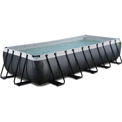 EXIT Black Leather pool 540x250x100cm with sand filter pump - black