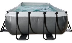 Бассейн EXIT Black Leather 540x250x100см с песочным фильтр-насосом – чёрный