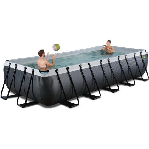 EXIT Black Leather baseinas 540x250x100cm su smėlio filtro siurbliu – juodas
