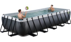 EXIT Black Leather pool 540x250x100cm with sand filter pump - black