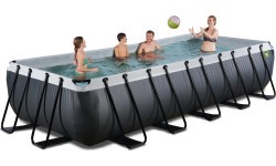 EXIT Black Leather baseinas 540x250x100cm su smėlio filtro siurbliu – juodas
