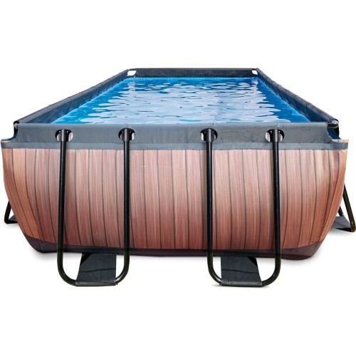 EXIT medinis baseinas 540x250 cm su smėlio filtro siurbliu – rudas