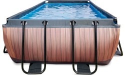 EXIT medinis baseinas 540x250 cm su smėlio filtro siurbliu – rudas