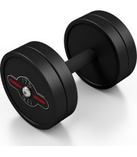 Gumuotas hantelis Marbo - 17,5 kg, juodas