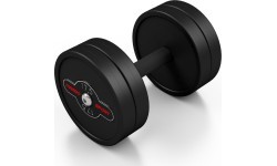Gumuotas hantelis Marbo - 17,5 kg, juodas