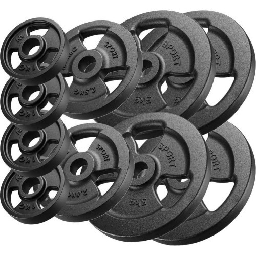 Ketaus svorių rinkinys Marbo, 29 kg / 4x5 kg + 2x2,5 kg + 4x1 kg