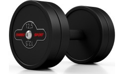 Гантель с резиновым покрытием Marbo – 12,5 кг, чёрная