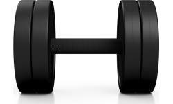 Гантель с резиновым покрытием Marbo – 12,5 кг, чёрная