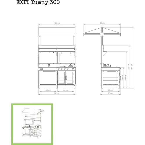Деревянная уличная кухня EXIT Yummy 300 – натуральная
