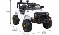 Elektromobilis Jeep Dark Night, baltas