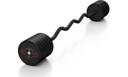Rubberized broken barbell 50 kg mat black - Marbo Sport