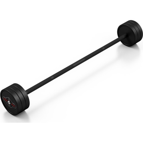 Rubberized straight barbell 25 kg mat black - Marbo Sport
