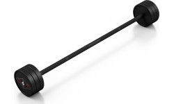 Rubberized straight barbell 25 kg mat black - Marbo Sport
