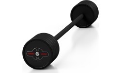 Прорезиненная прямая штанга 45 кг матовая чёрная Marbo Sport
