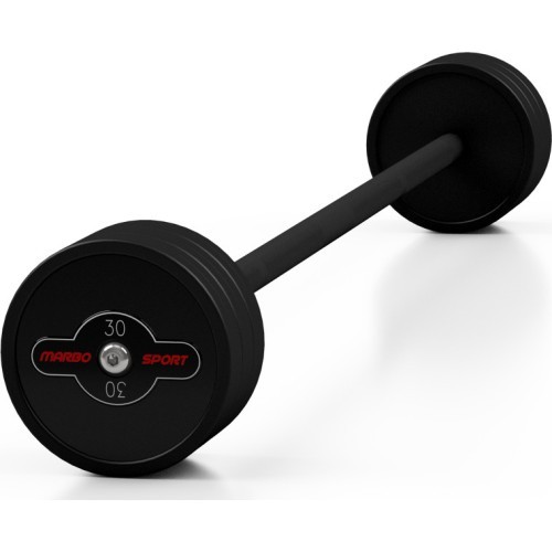 Прорезиненная прямая штанга 30 кг, матовый чёрный – Marbo Sport