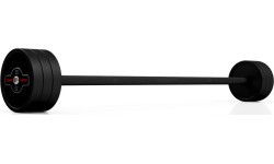 Rubberized straight barbell 30 kg mat black - Marbo Sport