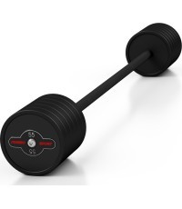 Прорезиненный прямой гриф 55 кг, матовый чёрный, Marbo Sport