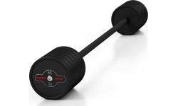 Rubberized straight barbell 55kg mat black - Marbo Sport