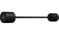 Gumuotas tiesus štangos grifas 55 kg, matinis juodas, Marbo Sport
