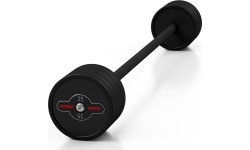 Rubberized straight barbell 35 kg mat black - Marbo Sport