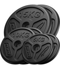 Cast Iron Weights Set Marbo MW-2x15KG_2x10KG_2x5KG-OLI, 60kg / 2x15kg + 2x10kg + 2x5kg 