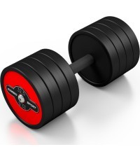 Steel Rubberised Dumbbell Marbo Sport, 32.5kg, Red 