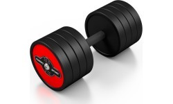 Стальная обрезиненная гантель Marbo Sport, 32,5 кг, красная