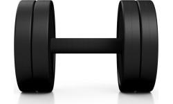 Rubber-coated dumbbell Marbo - 15 kg, black