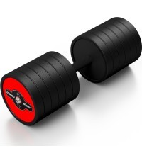 Rubber Coated Dumbbell Marbo Sport, Red, 45 kg